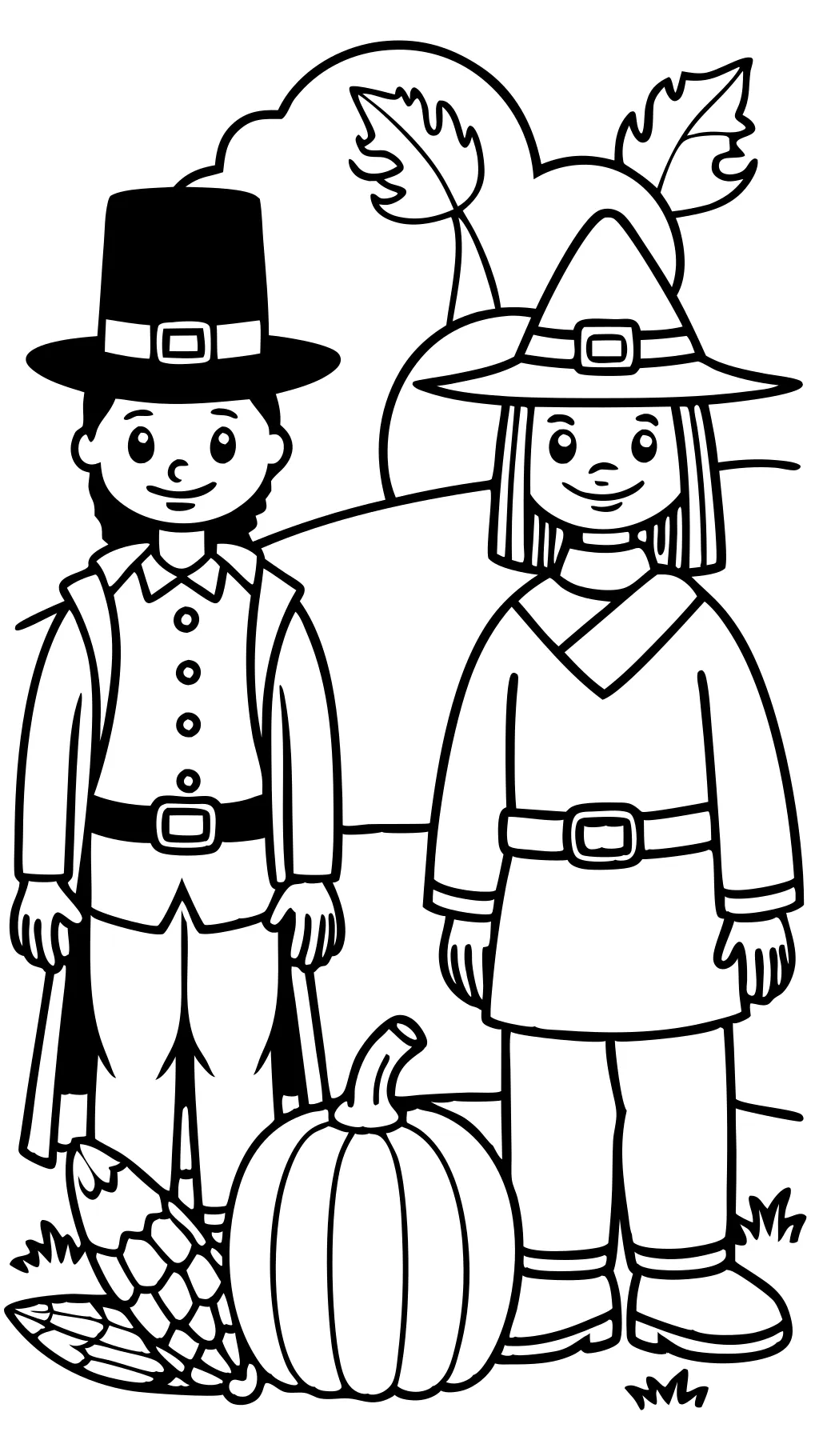 pilgrim and indian coloring pages